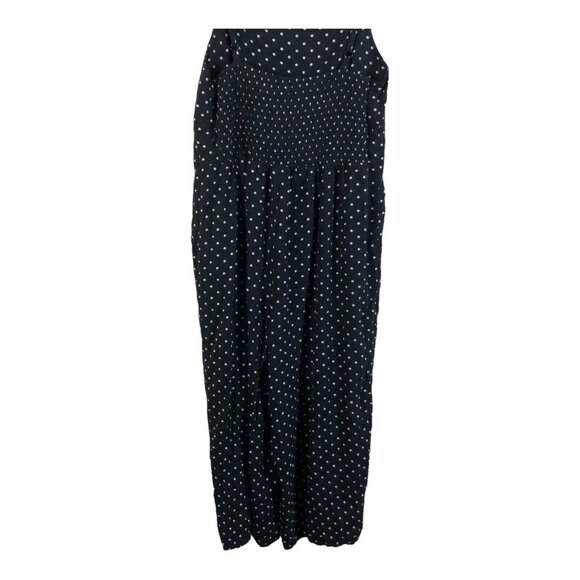 Old Navy L Jumpsuit Sleeveless Polka Dot Straight Leg Ruched Back Adjustable - Picture 6 of 7